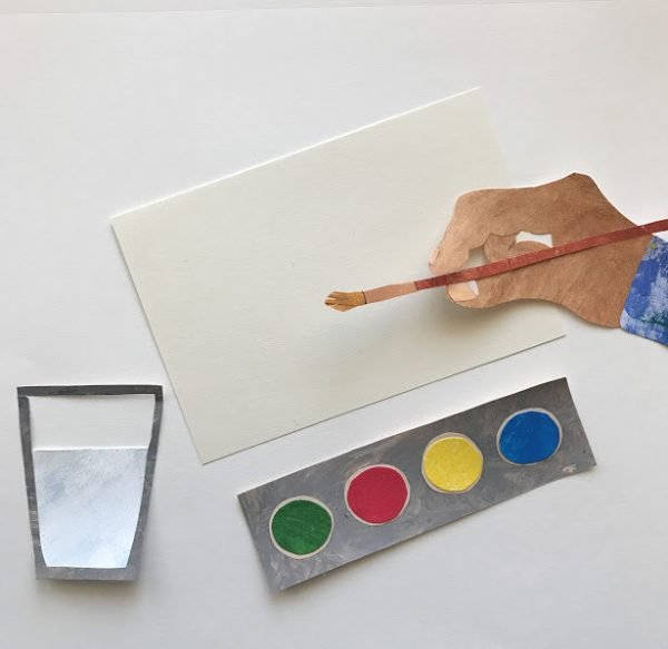 Laura Homsey Original Collage Art, Artist at Work