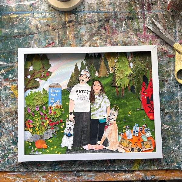 Happy 1st (paper) Anniversary! Commissioned Art, Laura Homsey Original Art 2024